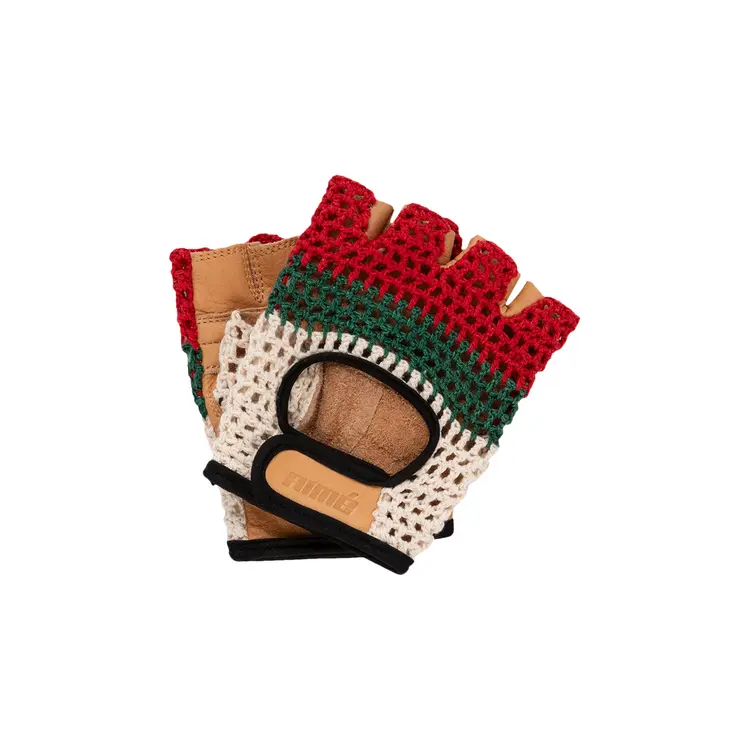 Crochet / Leather Fingerless Mountain Bike Gloves