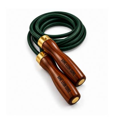 Premium Leather & Wood Jump Rope