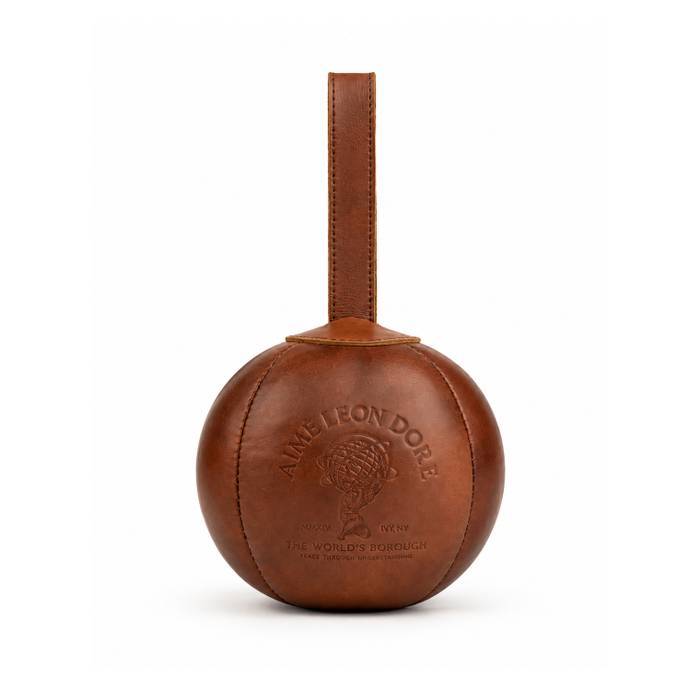 Luxury genuine leather wrapped kettlebell