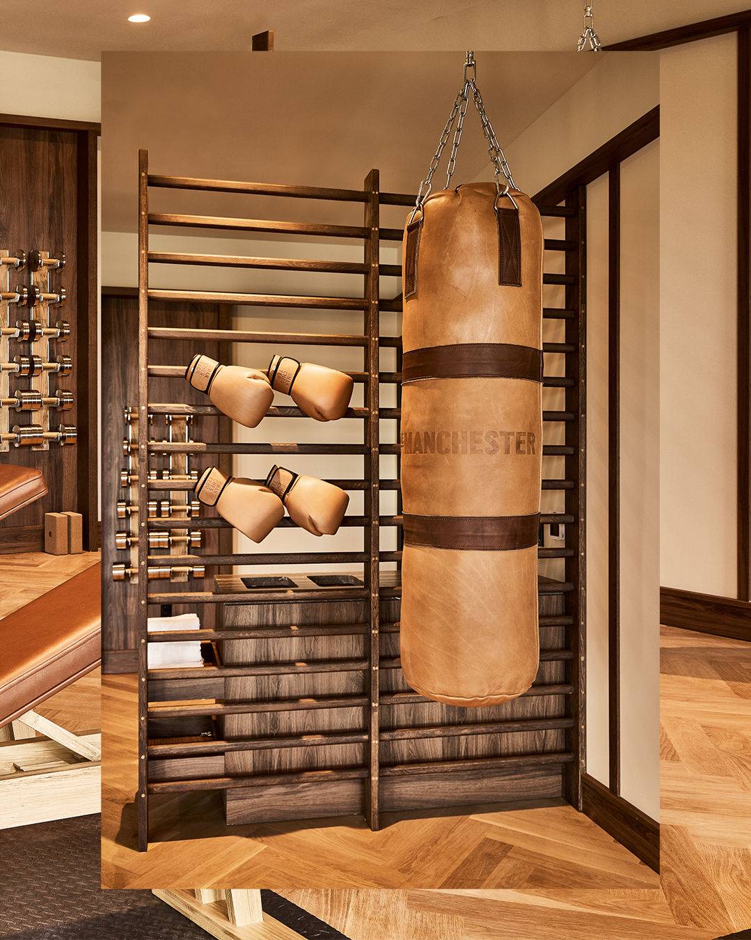 Luxury Leather Punching Bag & Gloves